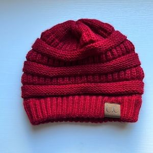 Red CC winter hat